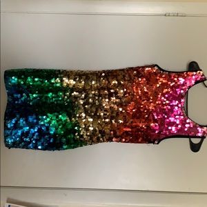 A.J Bari Sequin Rainbow Mini Dress